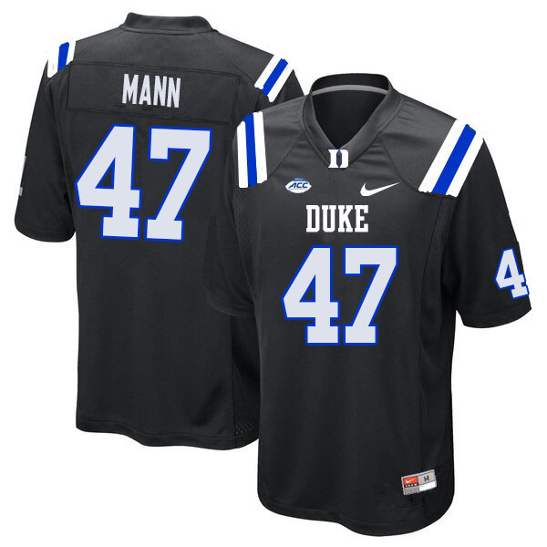 Duke Blue Devils #47 Steve Mann College Football Jerseys Sale-Black